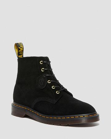 Botines Dr Martens 101 Gamuza Mujer Negros | MX 95CTV